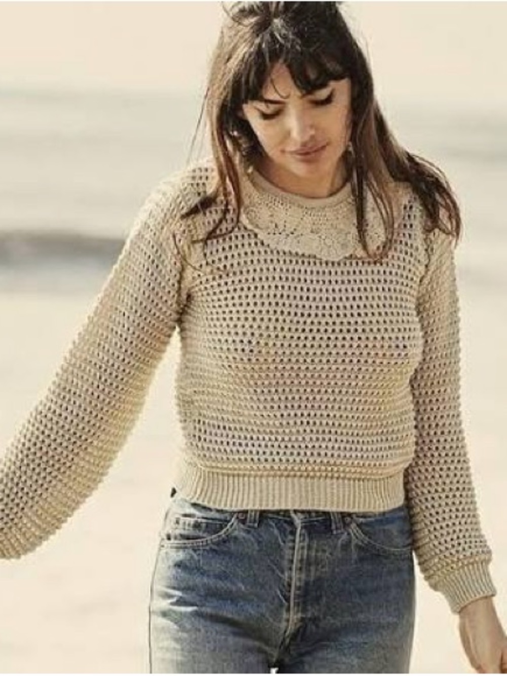 Doen Talia Sweater in Cream size medium